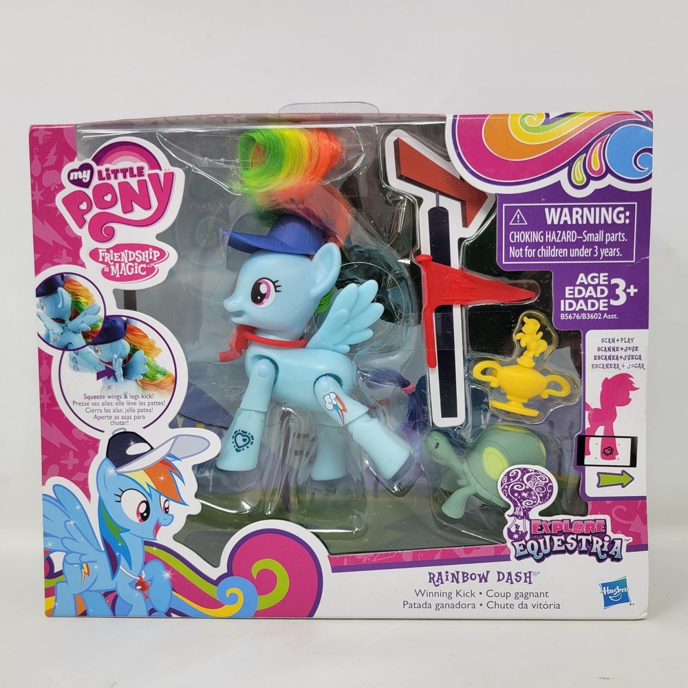 My Little Pony Explore Equestria Rainbow Dash Winning‎ Kick Figure Set B5676 NEW